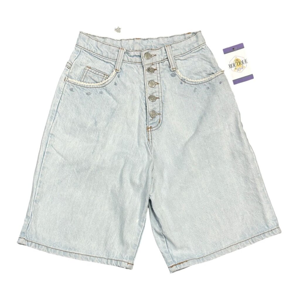 Vtg Concepts & Design Jean Shorts Jorts Junior 5 Buttonfly Bermuda Y2K 90s Retro